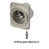 CONECTOR XLR5 MACHO PANEL NIKEL NEUTRIK