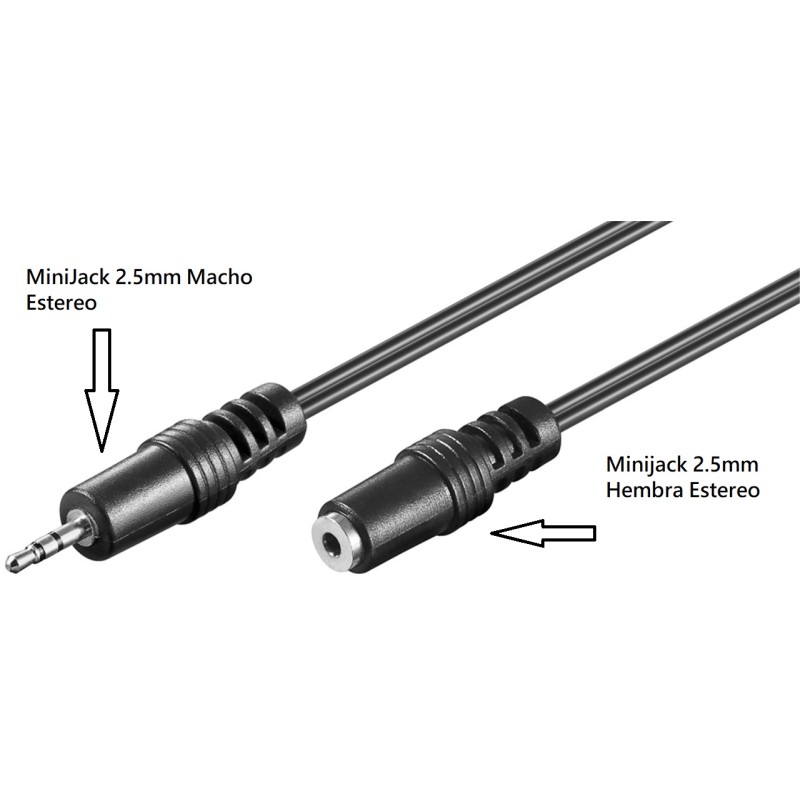 CABLE MINIJACK 2,5mm M-H ESTEREO ST 2M
