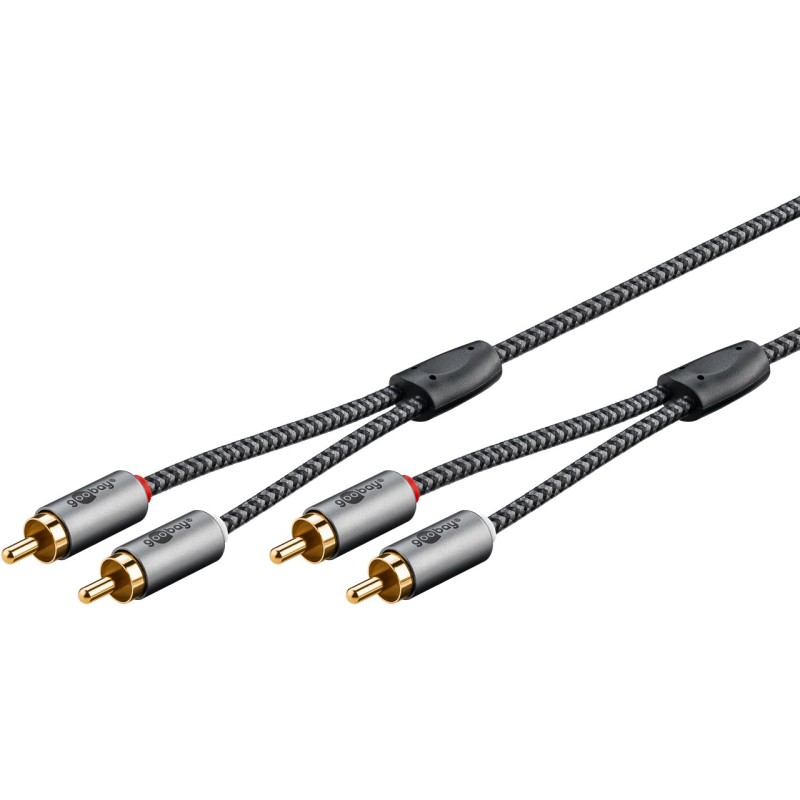 CABLE 2xRCA M-M 0,5MTS GRIS profesional