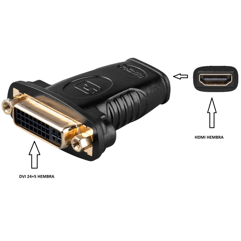 ADAPTADOR HDMI HEMBRA-DVI-D HEMBRA ORO