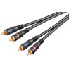 CABLE 2xRCA M-M 0,2MTS NEGRO HQ