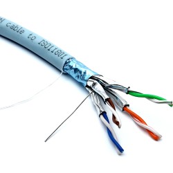 CABLE F/FTP CAT6A RIGIDO AZUL CLARO LSZH
