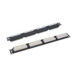 PANEL 19" 24P CAT6 UTP RJ45 CON GUIA NEG