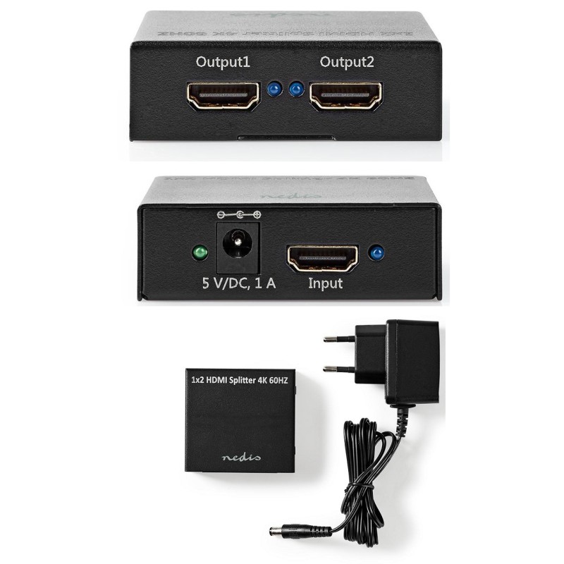 SPLITTER HDMI 1 ENTRADA 2 SALIDAS HD4K60