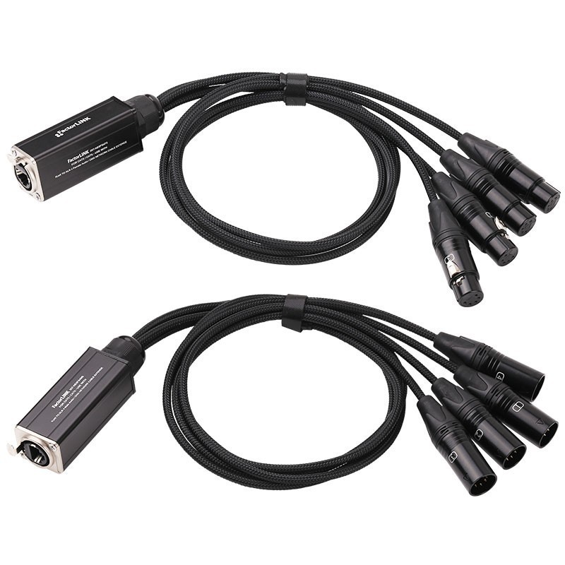 KIT ADAPTADOR RJ45 H a 4 x XLR5 H+M 75cm