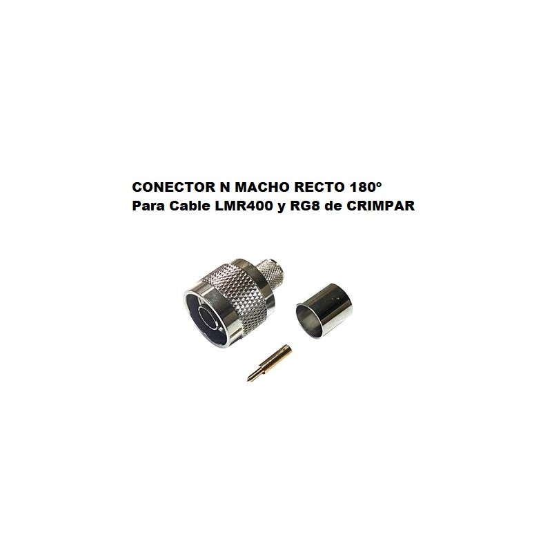 CONECTOR N MACHO LMR400 RG8 RECTO CRIMP