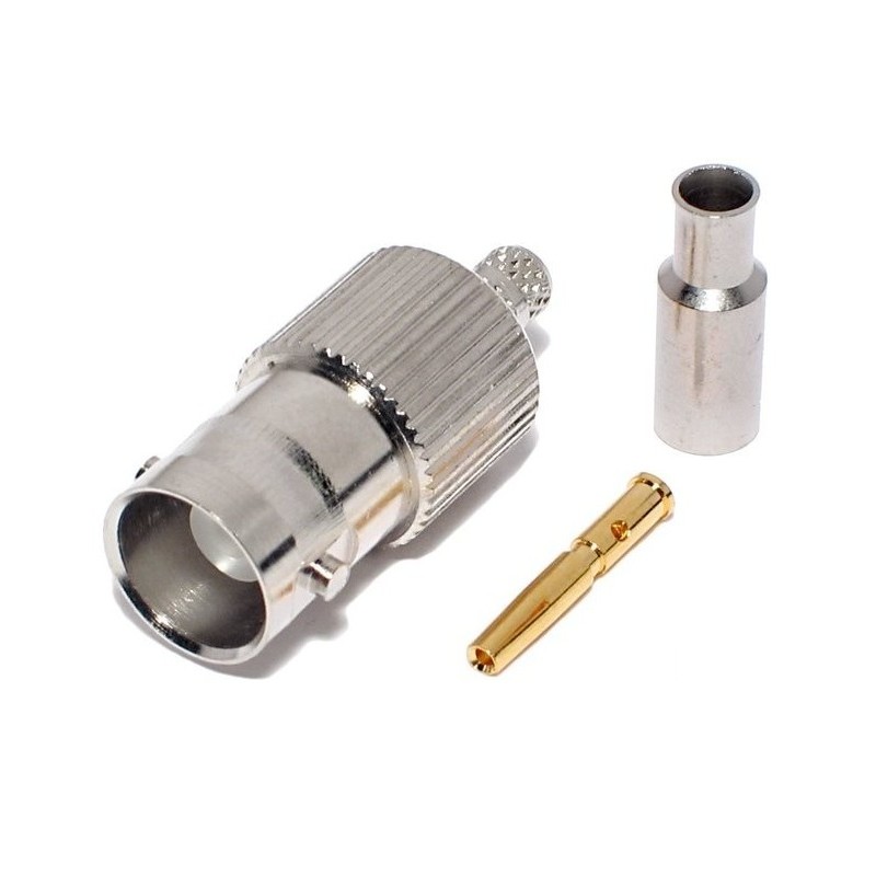 CONECTOR BNC HEMBRA RG174 CRIMPAR