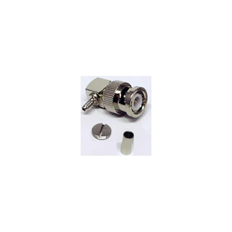 CONECTOR BNC MACHO RG59 CRIMPAR CODO