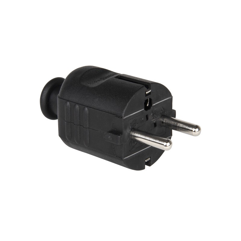 CONECTOR SCHUKO MACHO GOMA NEGRO PCE ECO