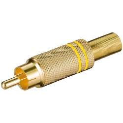 CONECTOR RCA MACHO DORADO/...