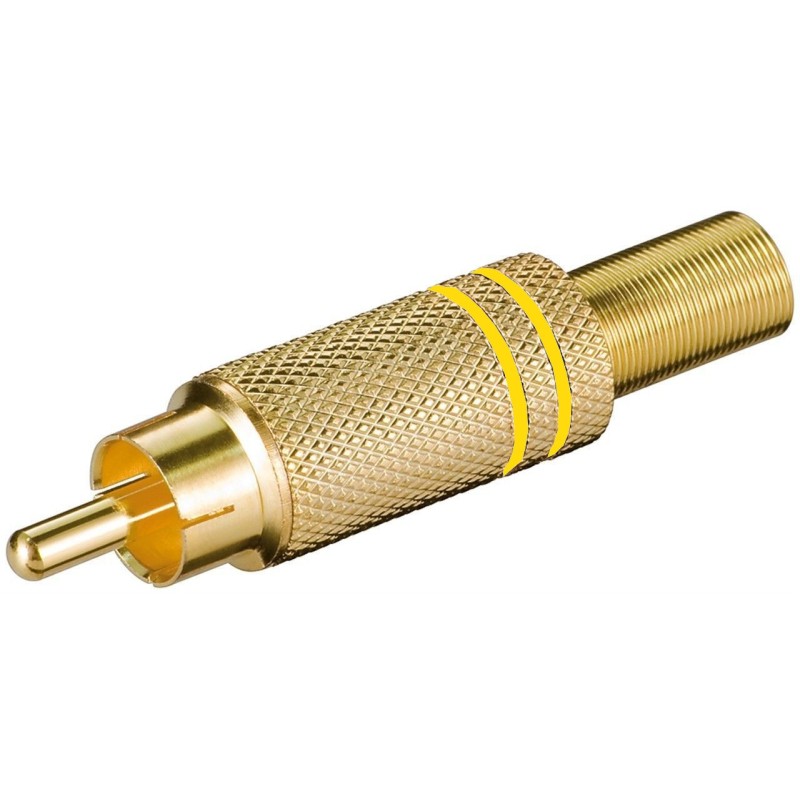 CONECTOR RCA MACHO DORADO/ AMARILLO