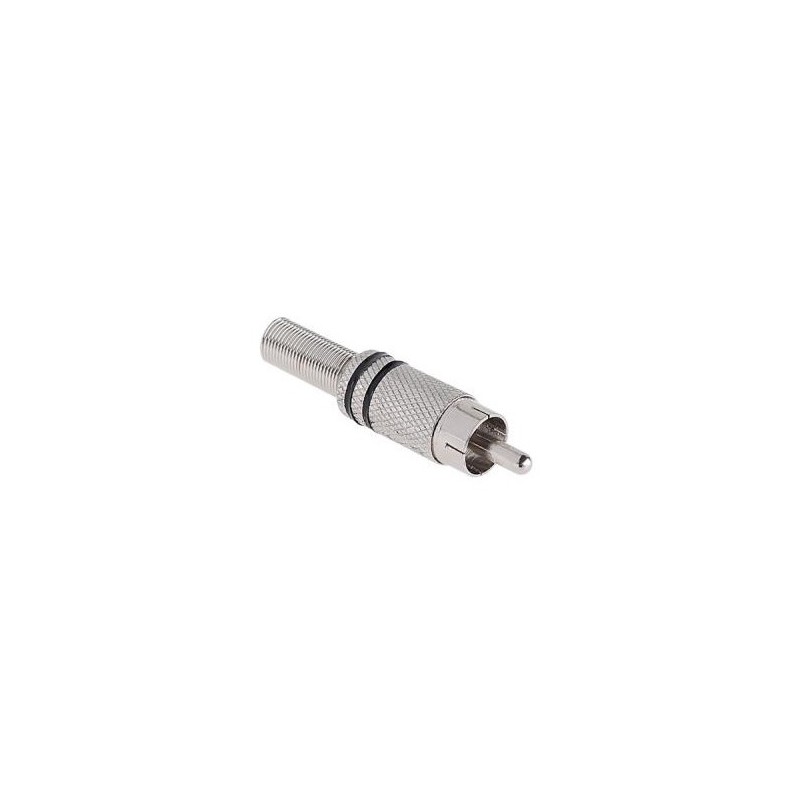 CONECTOR RCA MACHO METAL NIKEL BANDA NEG