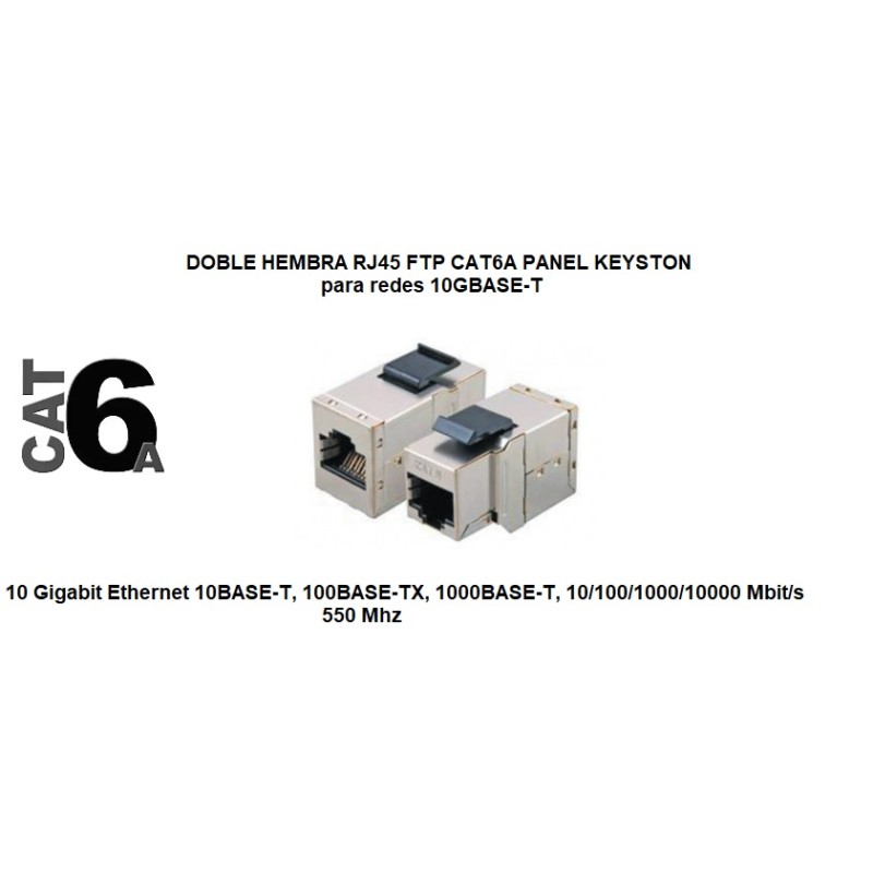 DOBLE HEMBRA RJ45 FTP CAT6A PANEL KEYSTO