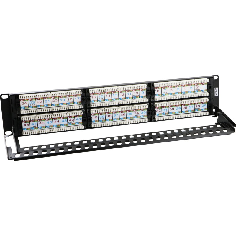 PANEL 19" 48 PUERTOS 2U CAT6 UTP RJ45 ex