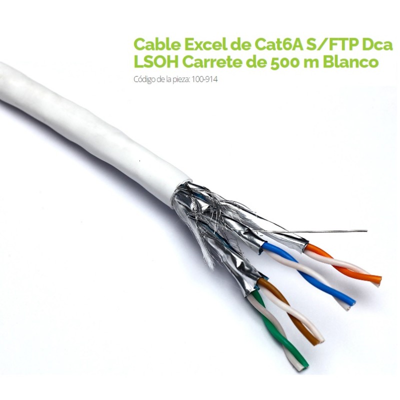 CABLE SFTP CAT6A RIGIDO BLANCO LSZH Dca