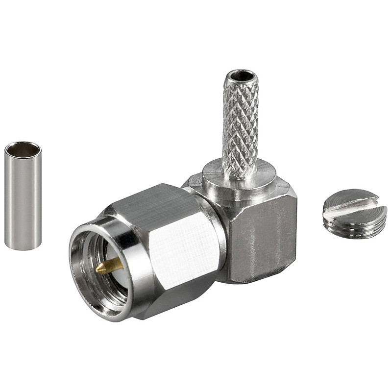 CONECTOR SMA MACHO RG174 LMR100 CODO