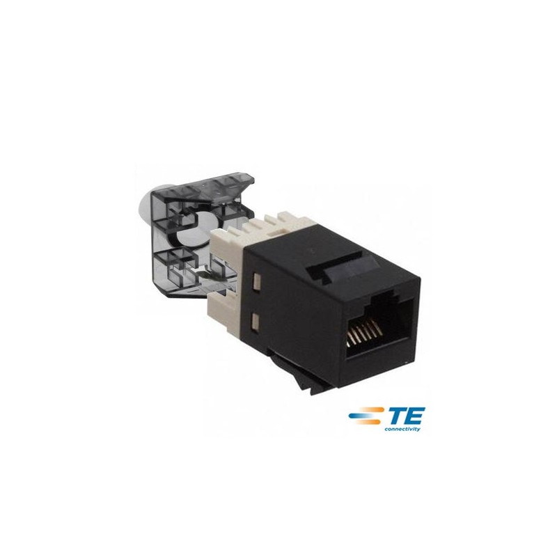 CONECTOR RJ45 HEMBRA UTP CAT6 AMP NEGRO