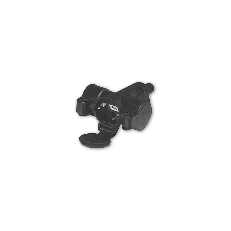 CONECTOR SCHUKO 3xHEMBRA NEGRO PVC