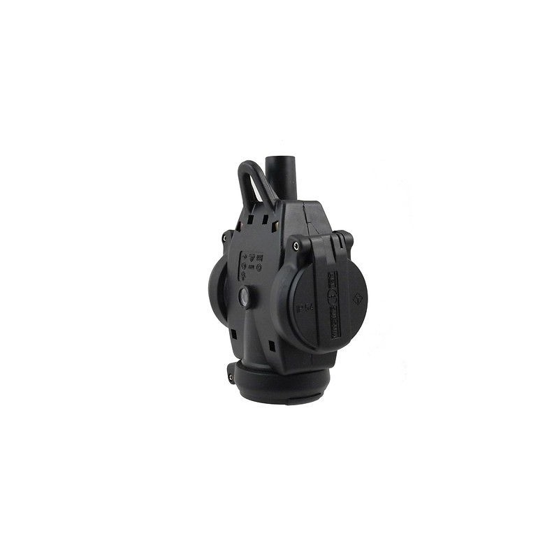 CONECTOR SCHUKO 3xHEMBRA GOMA NEGRO
