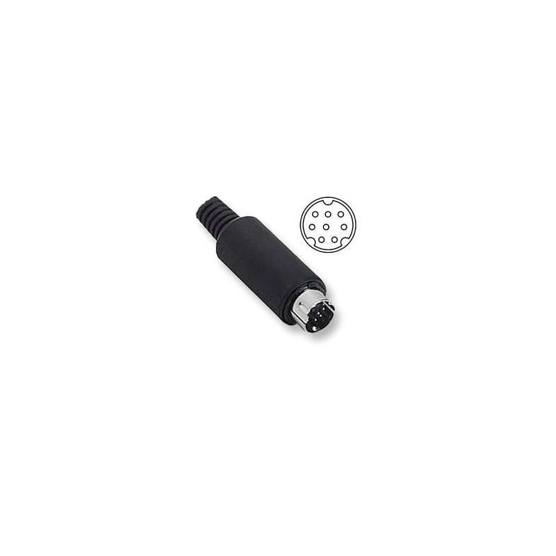 CONECTOR MINIDIN 8P M AEREO PLASTICO