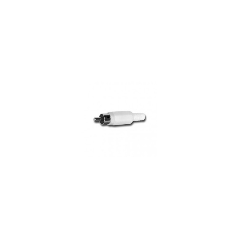 CONECTOR RCA MACHO PLASTICO BLANCO