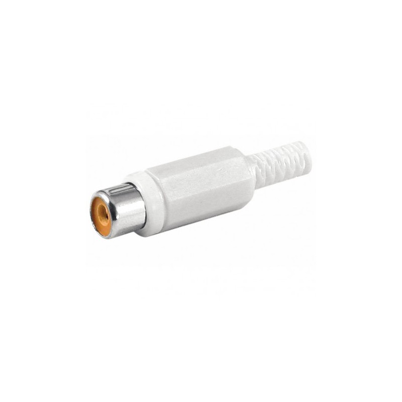 CONECTOR RCA HEMBRA PLASTICO BLANCO