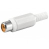 CONECTOR RCA HEMBRA PLASTICO BLANCO