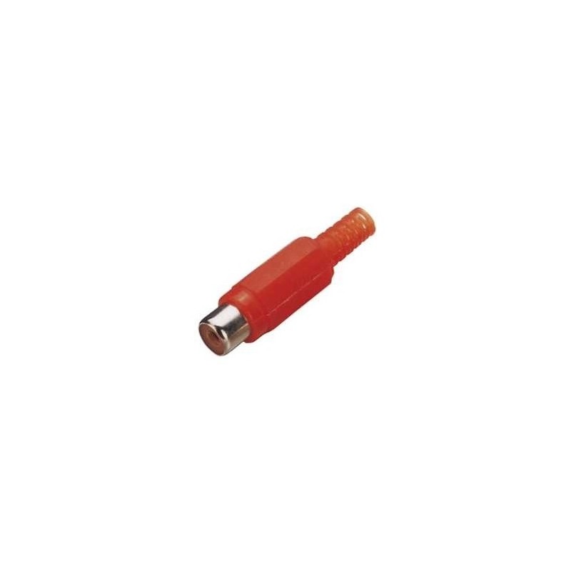CONECTOR RCA HEMBRA PLASTICO ROJO