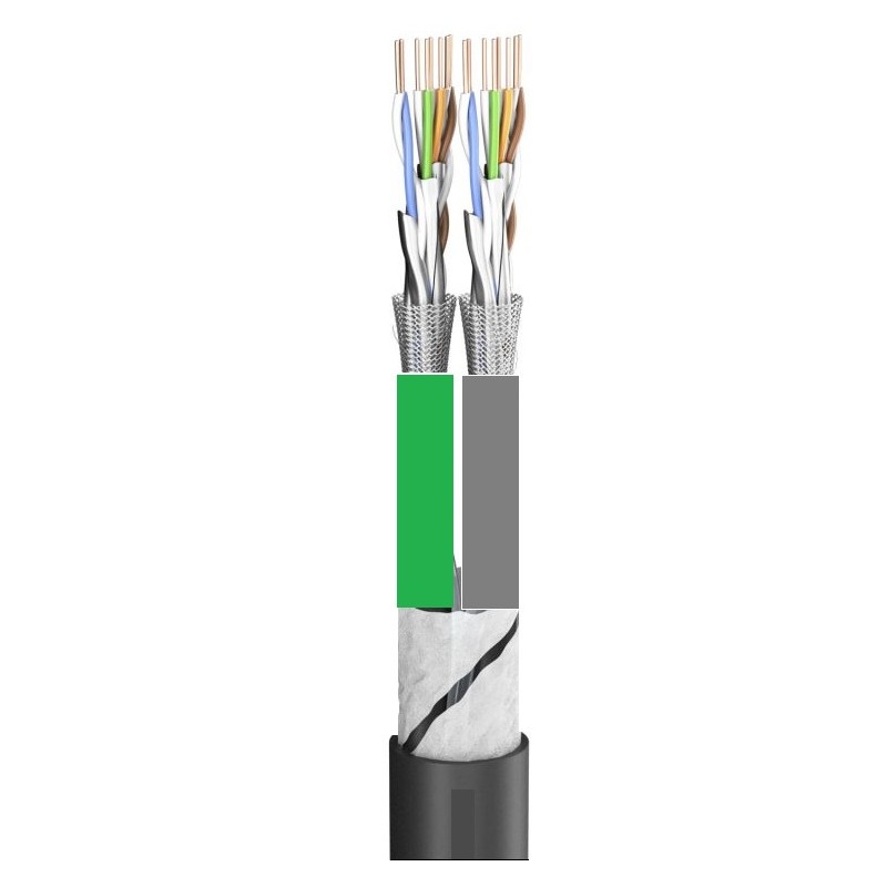 CABLE 2xFTP CAT6 FLEX NEGRO GOMA Int.V+G
