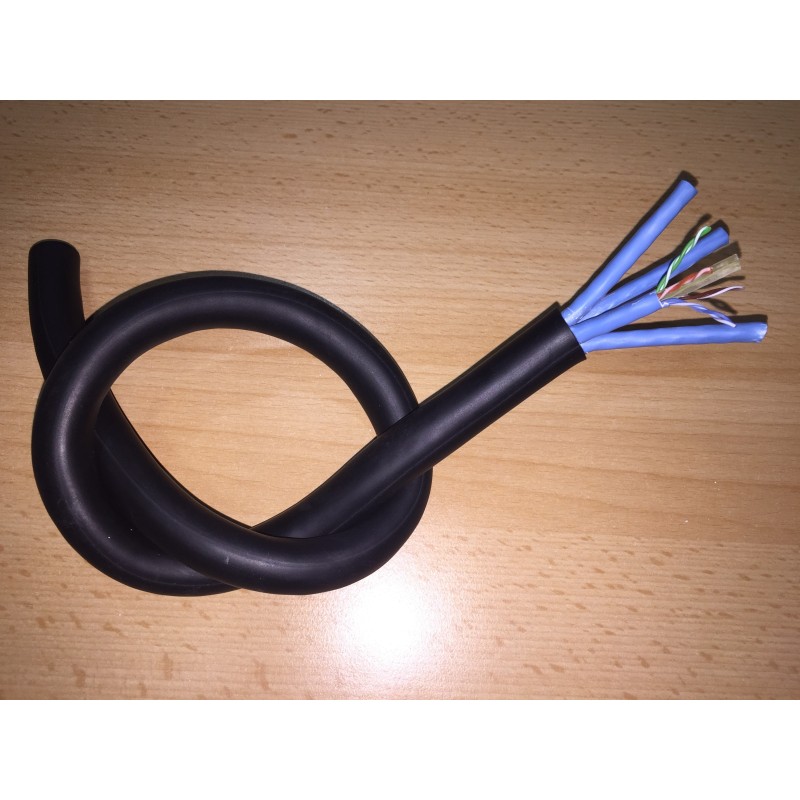 CABLE 4xUTP CAT6 NEGRO GOMA
