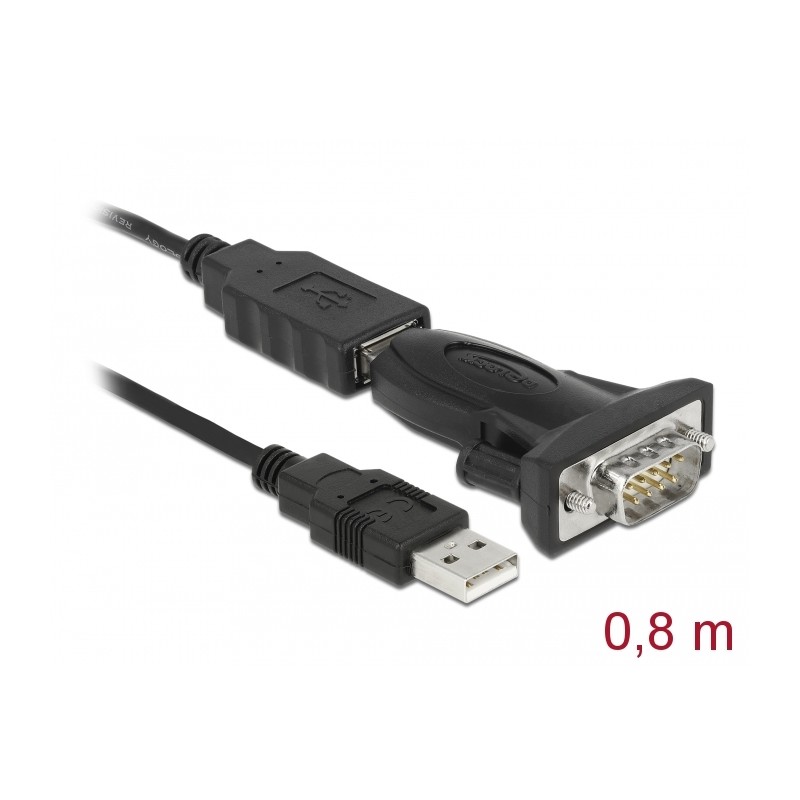 CABLE USB M-DB9 SERIE RS232 M 0,8M FTDI