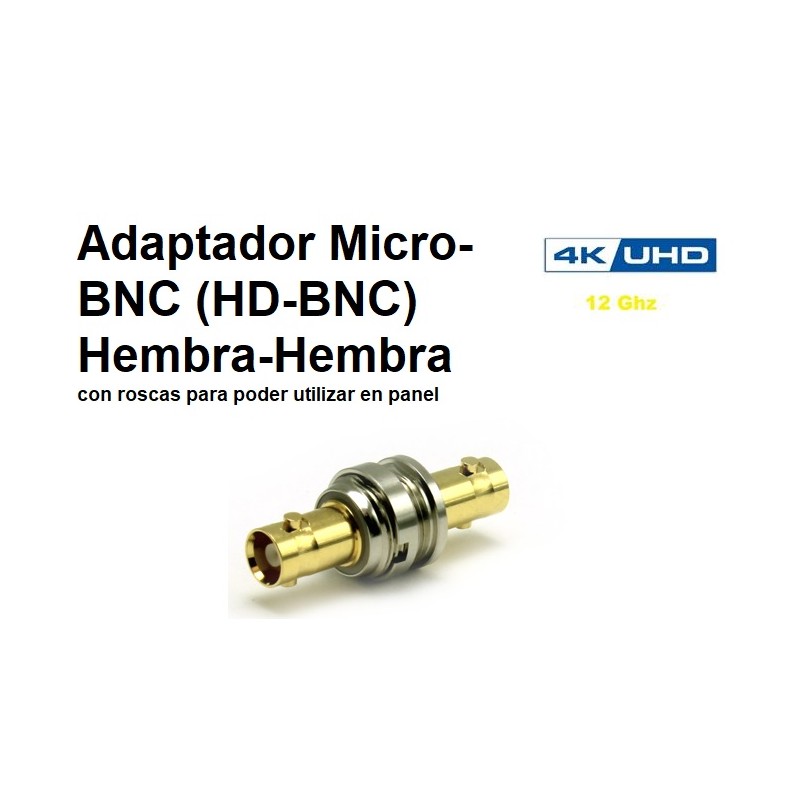 ADAPTADOR MICRO BNC H-H 12G PANEL HD BNC