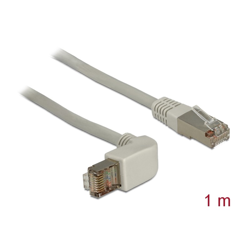 CABLE SFTP CAT5E RJ45 M-M CODO-RECTO 1M