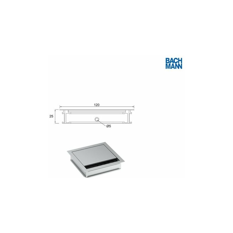 PASACABLES CUADRADO CEPILLO MESA 120x120