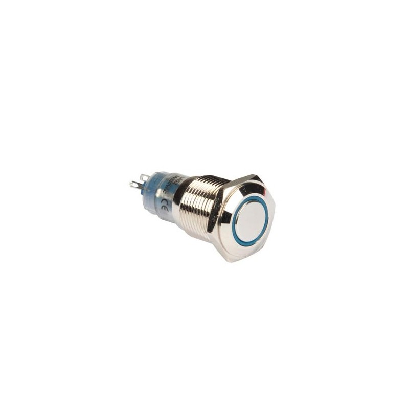 PULSADOR ANTIVANDALICO LED AZUL IP65 6V