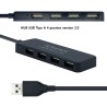 HUB USB 4 PUERTOS Version 2.0 NEGRO 30cm