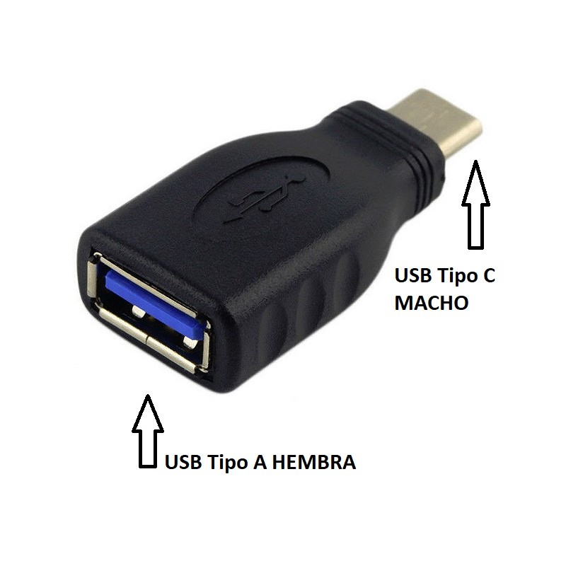 ADAPTADOR USB 3.1 TIPO A H-USB C M NEGRO