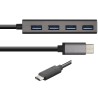 ADAPTADOR HUB USB C M-4xUSB 3.0 H GRIS