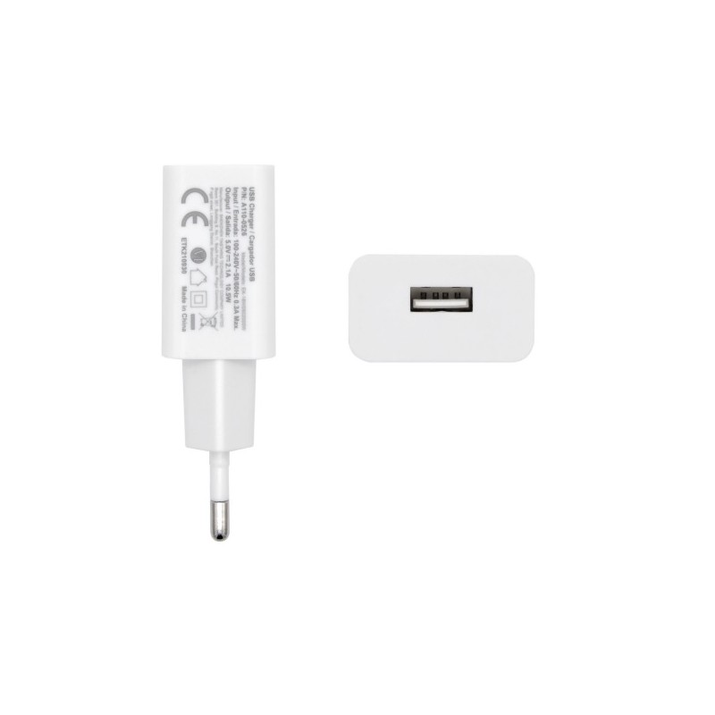 ALIMENTADOR 220V 1xUSB 2A BLANCO