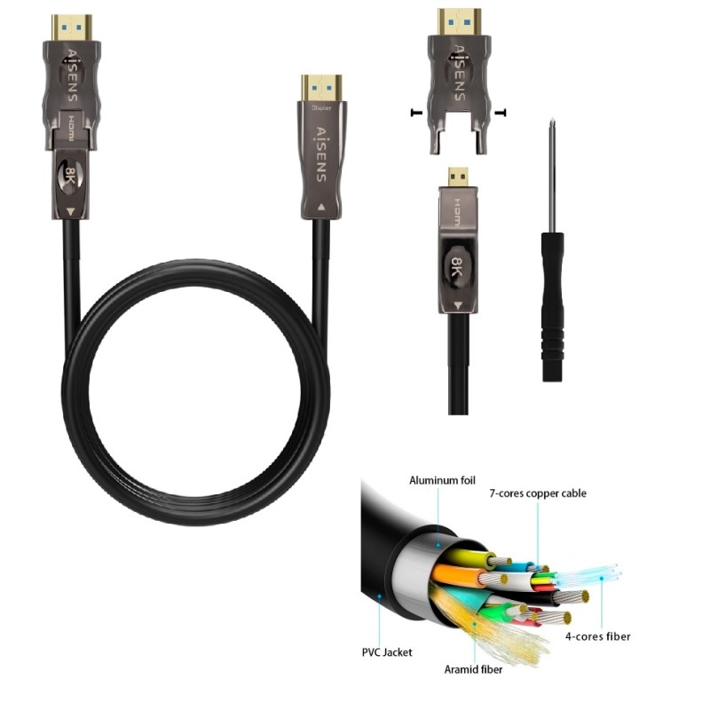 CABLE HDMI M-M V.2.1 15M FIBRA OPTICA 8K