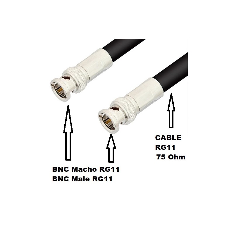 CABLE BNC M-M RG11 20M 75Ohm NEGRO