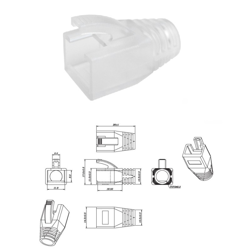 CAPUCHON PARA RJ45 CAT7 TRANS Ø8,5mm BIG