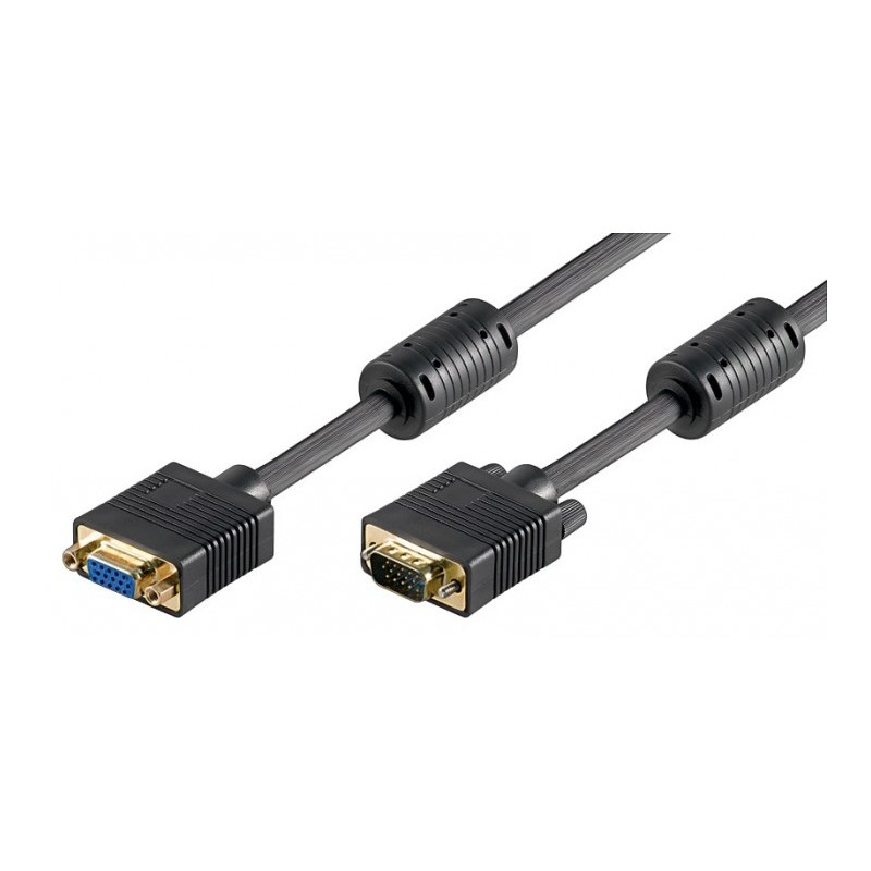 CABLE VGA M-H 25MTS NEGRO CON FERRITAS