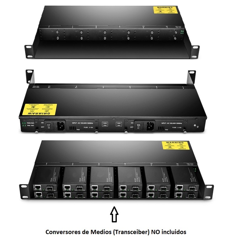 CHASIS12 SLOTS MEDIA CONVERTER+2 ACPOWER