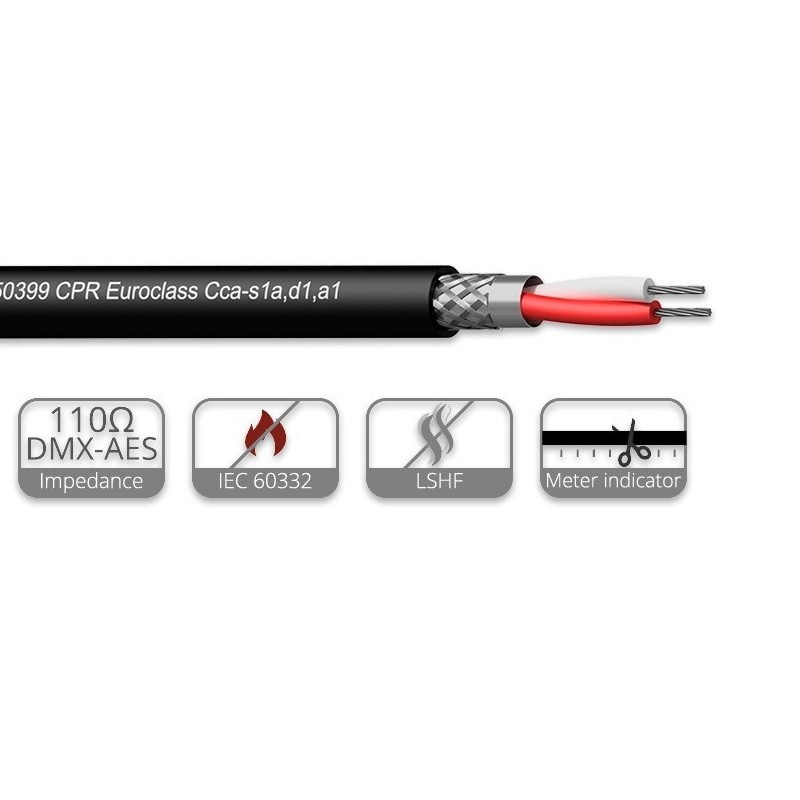 CABLE DMX 2x0,34mm2 APANTALLADO CPR Cca