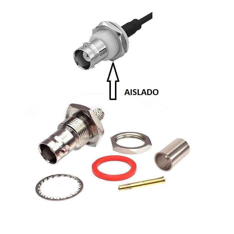 CONECTOR BNC HEMBRA RG59 CRIMPAR PANEL