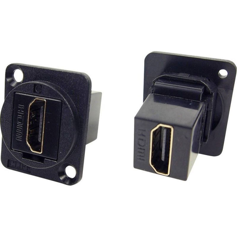 CONECTOR ADAPTADOR HDMI H-H PANEL NEGRO