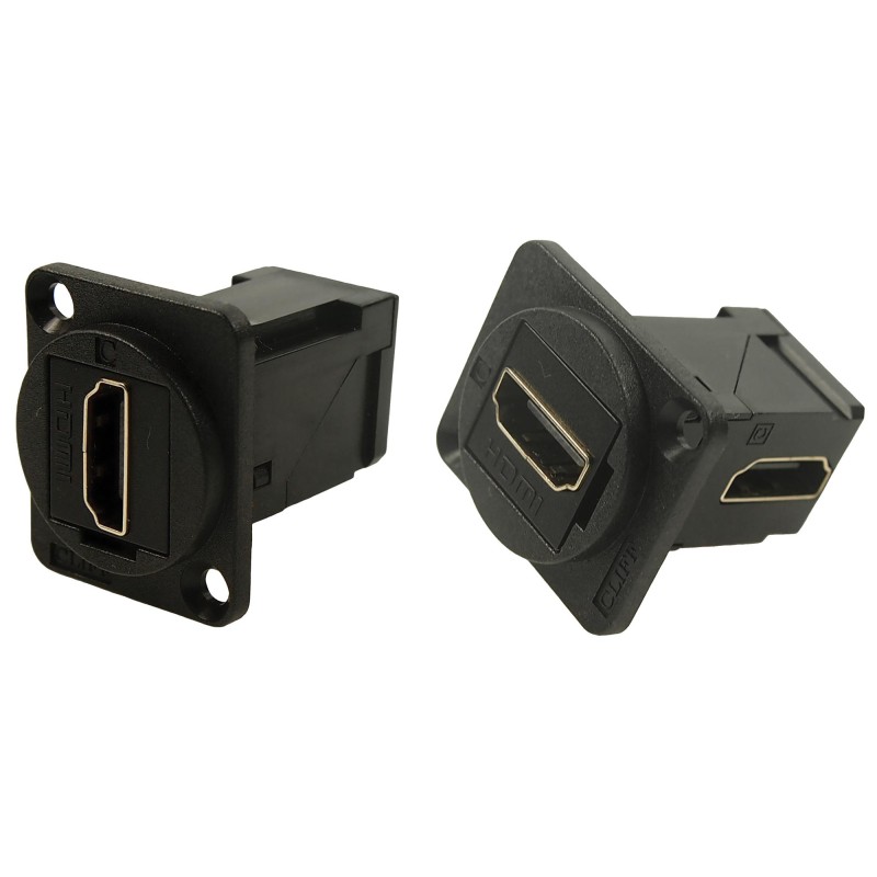 CONECTOR ADAPTADOR HDMI H-H PANEL CODO