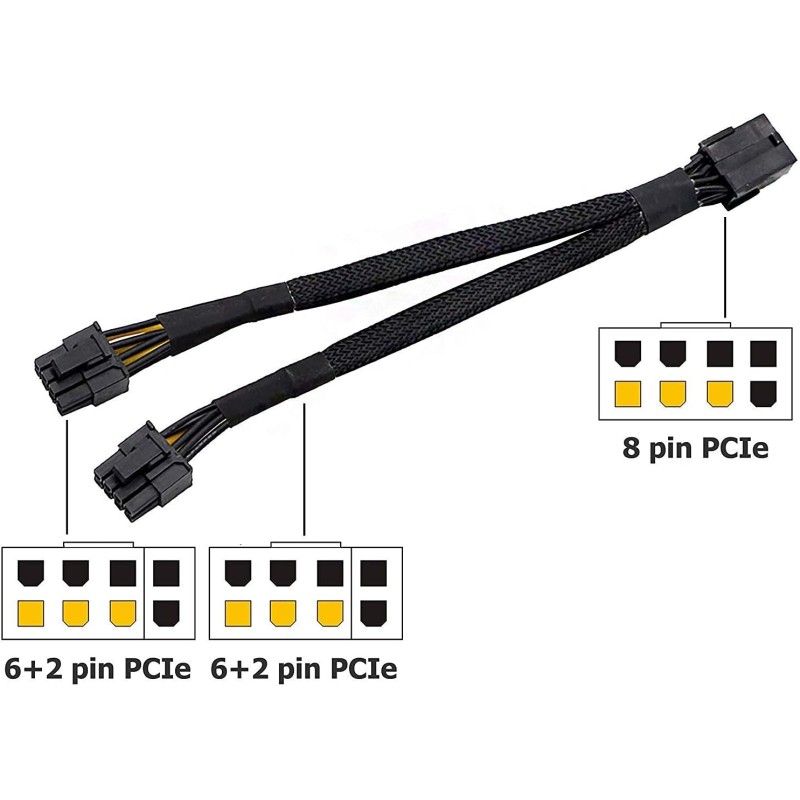 CABLE ADAPTADOR GPU 12H-2x6+2 Pines