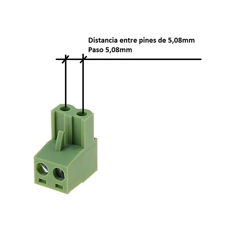 CONECTOR BORNA EUROBLOCK 2 PIN H 5,08mm